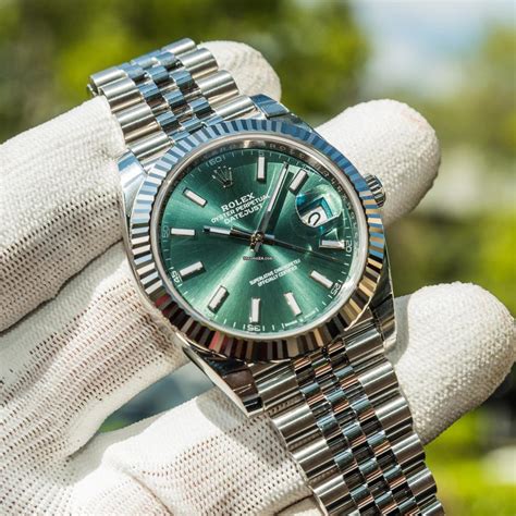 rolex oyster perpetual datejust green face|rolex datejust 41 green dial.